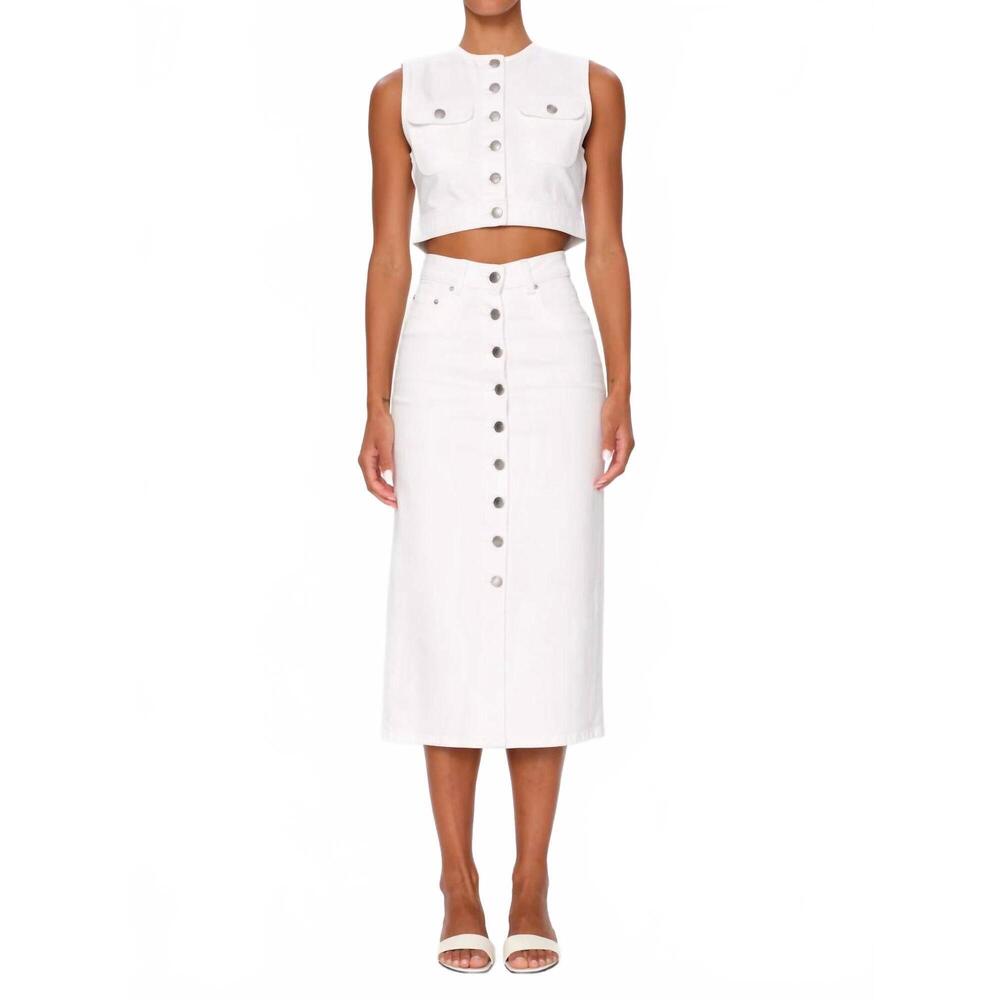 NEW DL1961 - WOMEN'S lexie high rise denim skirt in white